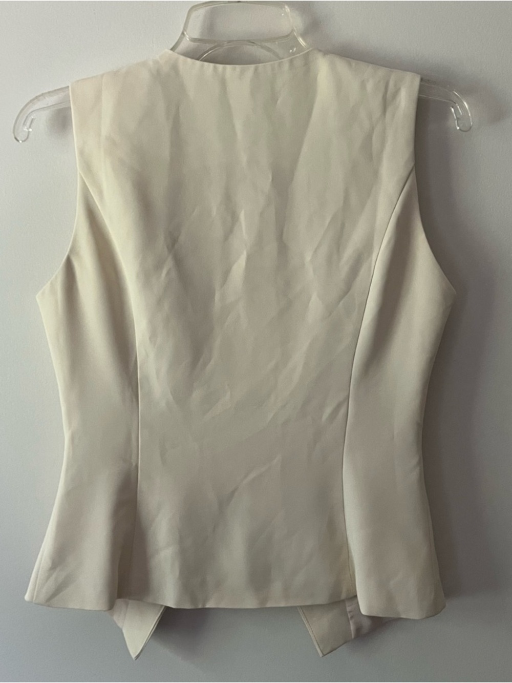 Micas Sleeveless Blazer Vest Small Cream Gold Structured Dressy Professional NEW - Picture 8 of 9
